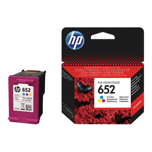 HP 652 trois couleurs - Cartouche d'encre HP d'origine (F6V24AE)