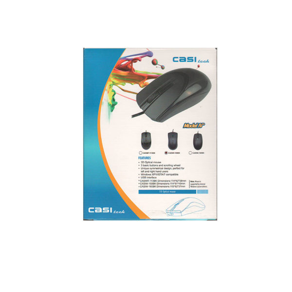 Souris USB, Optic ,800 DPI, Noir (CASIW-159BK)