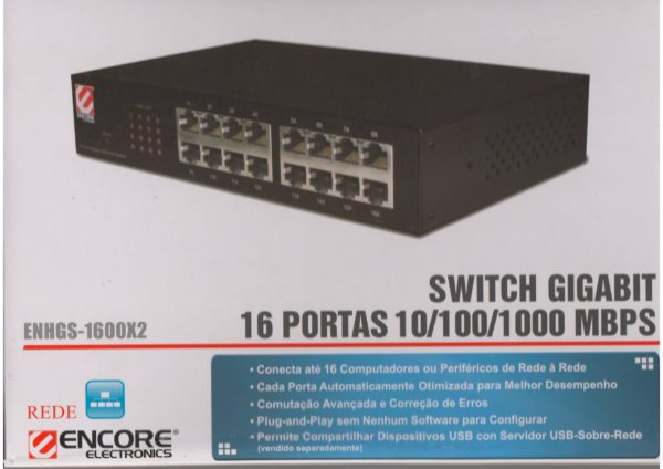 Switch Encore 10/100/1000 MBPS 16 Ports (ENCSWI1600)