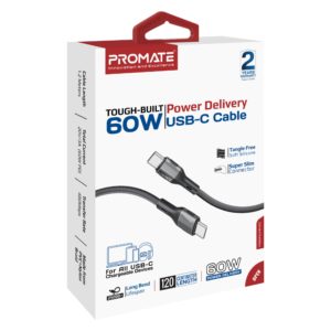 FletchLink-CC Câble USB-C de livraison de puissance de 60 W Tough-Built