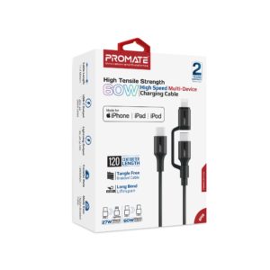 PowerLink-CCi Câble de charge multi-appareils à grande vitesse de 60 W à haute vitesse