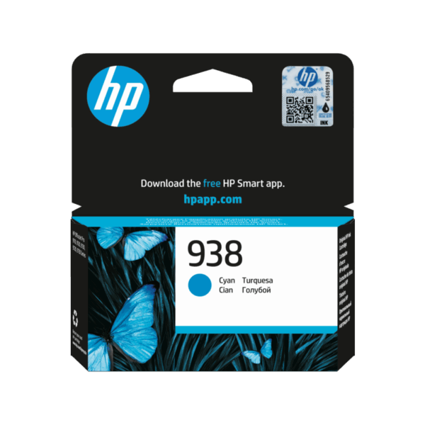 HP 938 Cyan - Cartouche d'encre HP d'origine (4S6X5PE)