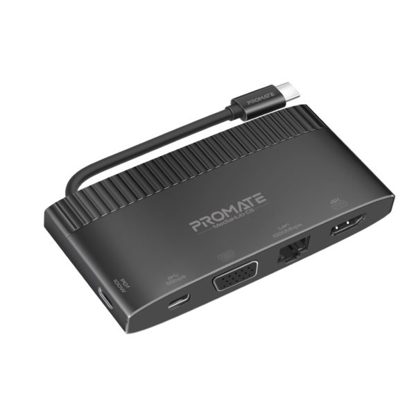 Adaptateur Promate MediaHub-C6 USB-C 6-en-1 haute puissance 100W
