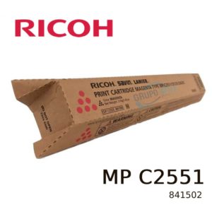 Le toner Ricoh MP C2551 Magenta offre jusqu’à 9 500 pages d’impressions couleur nettes et éclatantes, conçu pour les multifonctions Ricoh Aficio MP C2051 et MP C2551.
