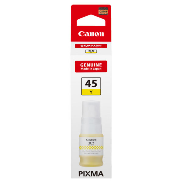 Bouteille d’encre Canon GI-45Y jaune originale 14000 pages