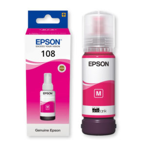 Bouteille d’encre Epson 108 Magenta originale C13T09C34A pour imprimantes EcoTank